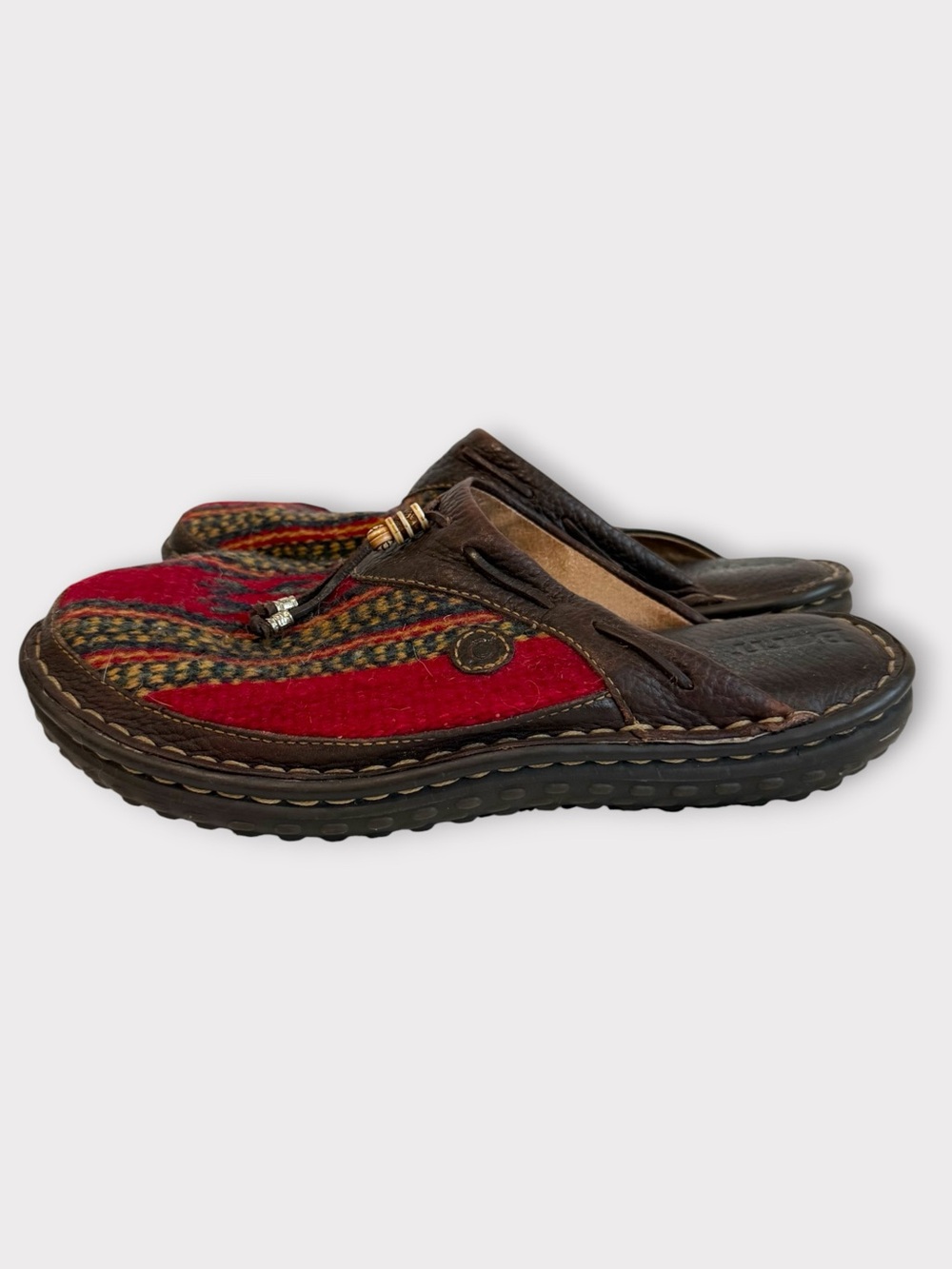 Born Merida Southwestern Wool Blanket Clogs Size 9